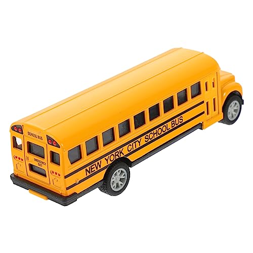 Sosoport Schulbus-Modell für kinderspielzeug kinderknallzeug Kinderbus Spielzeugauto Flugzeug Autos Schulbus reibungsgetriebenes Auto Legierung Yellow von Sosoport