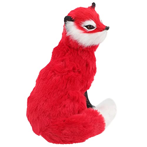 Sosoport Simulation Fuchs Modell ausgestopft Plüsch Animal Toys Tier Heimtierdekoration Stuffed Soft Toys Plush Füchse Statue entzückende Tierfigur Kunststoff rot von Sosoport