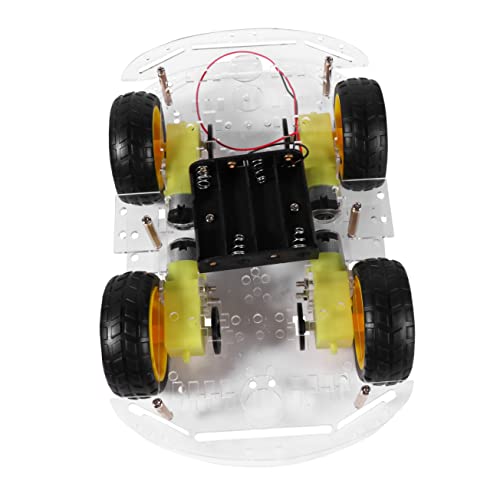 Sosoport Smart-car-Chassis Mit Vier Rädern Ferngesteuertes Auto Chassis -kit Für Smart Car Chassis Selbstversammlung Chassis Chassis-kit Black Plastik von Sosoport
