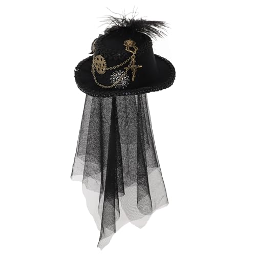 Sosoport Steampunk Hut Haarspange mit Federn Vintage Kopfaccessoire für Frauen Fascinator für Partys und Aufführungen Eleganter Steampunk Stil Deko Accessoire für Besondere Anlässe von Sosoport