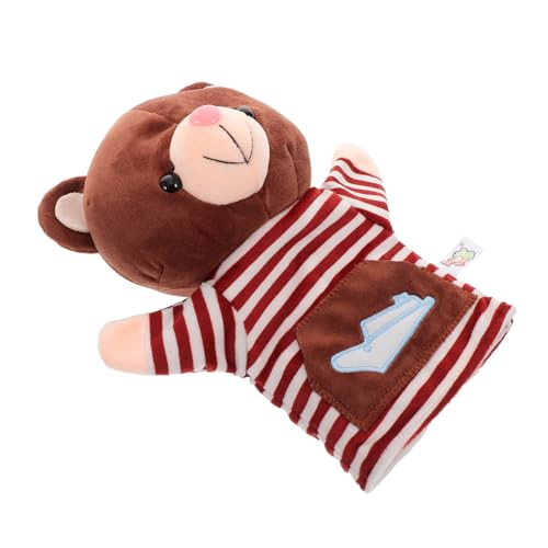 Sosoport Stofftier Handpuppe Handpuppen Stoffpuppen Puppen Früherziehung Plüschtier Handpuppen Zur Simulation Plüsch Handpuppenstoff Hellbraun von Sosoport
