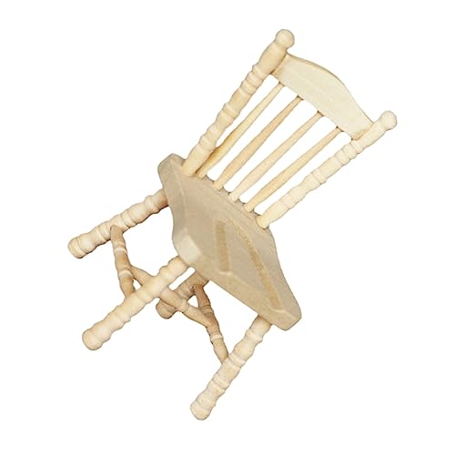Sosoport Stuhl Mini Mini Möbel Puppenhaus Miniaturen Möbel Wohndekoration Puppenhausmöbel Mini Hausmöbel Miniatur Modell Miniatur Puppenmöbel Khaki Holz von Sosoport