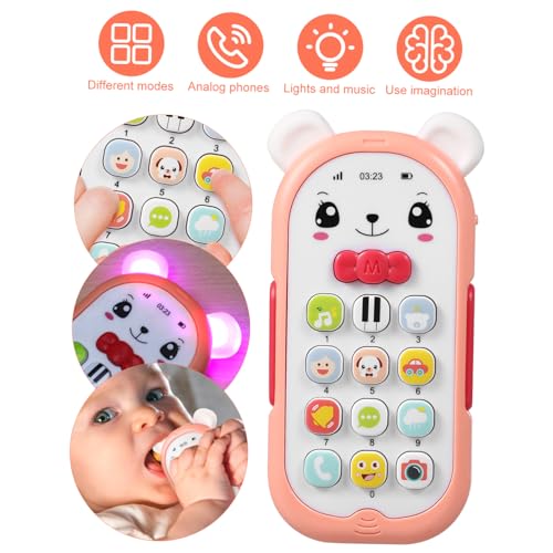 Sosoport Telefonspielzeug mit Musik und Lichtern Lernspielzeug für Kleinkinder Monate Sicheres und Unterhaltsames mit Kaubaren Hellrosa für Frühe Bildung Sosoport Telefonspielzeug mit Musik und Lichtern Lernspielzeug für Kleinkinder Monate Sicheres und Unterhaltsames mit Kaubaren Hellrosa für Frühe Bildung von Sosoport