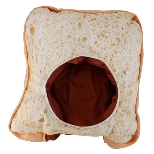 Sosoport Toast Hut Bucket Hats für Damen Brotzubehör Hasenmütze Fuzzy Bucket Hat kahl Kuchen kindermütze kappe kinderspielzeug bezaubernde Kopfbedeckung warme Brotkappe PP Baumwolle von Sosoport