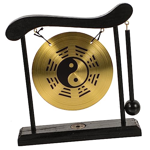 Sosoport Traditionelles Gong aus Hochwertigem Material Feng Shui Tischgong mit Holzhammer für Stilvolle Inneneinrichtung und Kulturelle und Langlebig von Sosoport