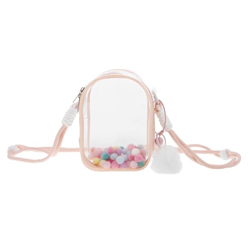 Sosoport Transparente Puppen Aufbewahrungstasche mit Schultergurt Hochtransparente wasserdichte Organizer für Kleine Figuren und Sammlerstücke für Unterwegs mit Pompons Sosoport Transparente Puppen Aufbewahrungstasche mit Schultergurt Hochtransparente wasserdichte Organizer für Kleine Figuren und Sammlerstücke für Unterwegs mit Pompons von Sosoport