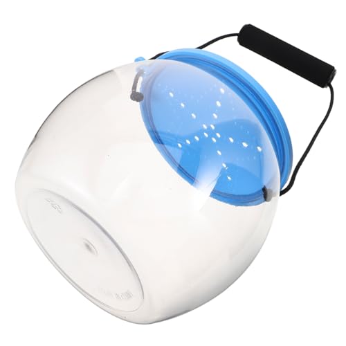 Sosoport Transparenter Robuster Fischeimer mit Deckel und Henkel Tragbarer Runder Aquarienbehälter für Kleine Meerestiere Wie Krabben Muscheln und Schnecken für Strandfischen und Outdoor von Sosoport