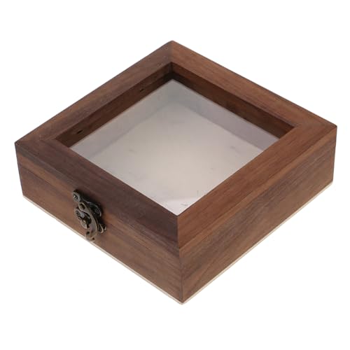 Sosoport Vintage Holz Specimen Display Box mit Klarem Acryldeckel Rechteckige Aufbewahrungsbox für Schmetterlinge Pressblumen und Fotos Staubdicht Stilvolle Präsentationsbox für Sammlungen von Sosoport