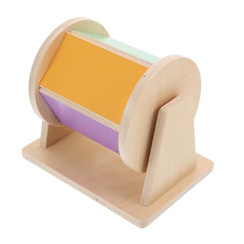 Sosoport Vorschulspielzeug Trommel Lernspielzeug für mit rotierender Trommel Trommeln für Babys Cartoon-Textiltrommel Kinderspielzeug Holz von Sosoport