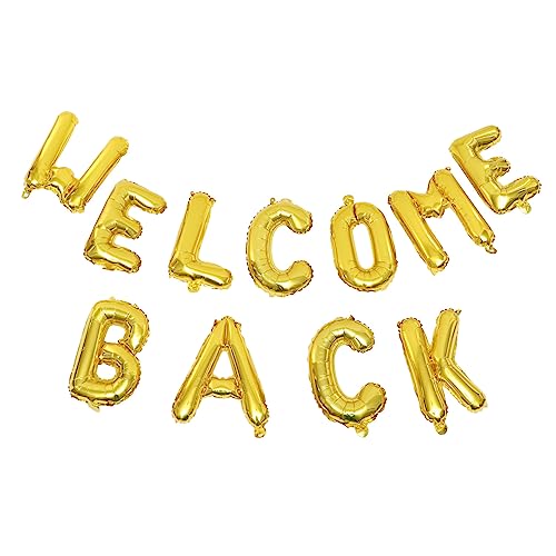 Sosoport Welcome Back Buchstaben Folienballons Glänzende Partydeko für Schule und Kindergarten Vielseitige Innen und Außendekoration Festliche Goldene Luftballons für Schulanfang und von Sosoport