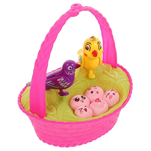 Sosoport künstlicher Blumenkorb für kinderspielzeug mockin Birdcage kranhaken Mini-Vogelkäfig- Vogelkäfig-Simulationsspielzeug Sprachsensor- Plastik Rosy von Sosoport