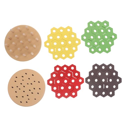 Stapelspielzeug Für Burger Aus Holz Geometrische Blöcke Passende Puzzles Montessori Für Jungen Und Mädchen Im Vorschulalter Pädagogisches Lernen von Sosoport