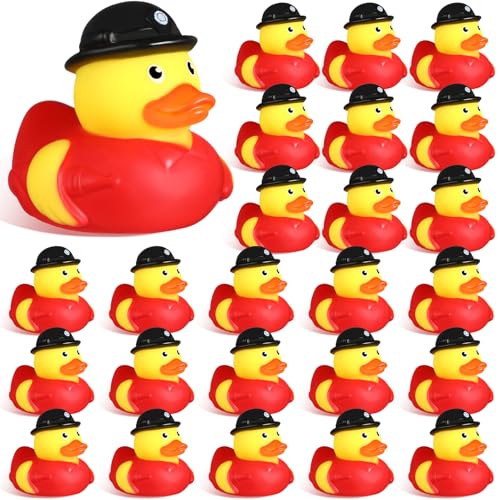 Sotiff Gummienten, 5,1 cm, coole Gummi-Enten-Badewanne für Partygeschenke, Geburtstagsparty, Geschenke, Strand, Sommer, Badewanne, Pool (Feuerwehrenten), 12 Stück von Sotiff