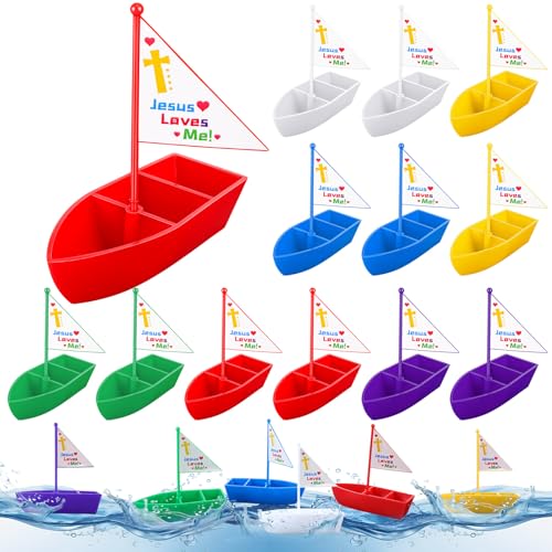 Sotiff Jesus Loves Me Spielzeugboot, religiöses Segelboot, Spielzeug, Großpackung, christliches Boot, Geschenke, Bibelbedarf, Dekoration für Partyzubehör, 12 Stück Sotiff Jesus Loves Me Spielzeugboot, religiöses Segelboot, Spielzeug, Großpackung, christliches Boot, Geschenke, Bibelbedarf, Dekoration für Partyzubehör, 12 Stück von Sotiff