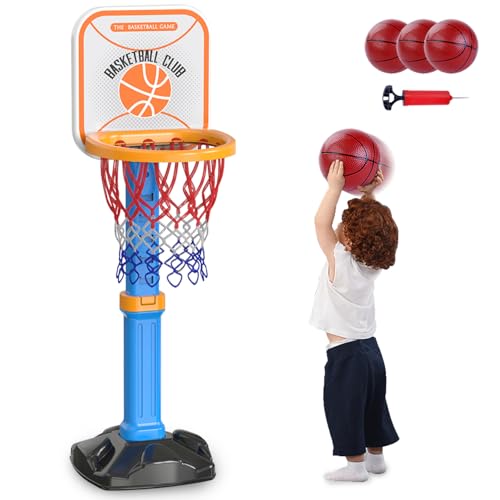 Kinder Basketballkörbe mit Stander, Höhenverstellbar Kinderkorb für Outdoor und Indoor, Mini-Basketball und Aufblasbare Pumpe, Sport Spielzeug für Kinder Jungen Mädchen ab 3-12 Jahre Kinder Basketballkörbe mit Stander, Höhenverstellbar Kinderkorb für Outdoor und Indoor, Mini-Basketball und Aufblasbare Pumpe, Sport Spielzeug für Kinder Jungen Mädchen ab 3-12 Jahre von Sotodik