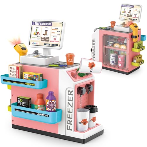 Sotodik 46 Stück Registrierkasse Supermarkt Kasse Elektronische Kasse mit Scanner Registrierkasse Spielkasse mit Lichtern und Sound Rollenspiel für Kinder(Purple Sotodik 46 Stück Registrierkasse Supermarkt Kasse Elektronische Kasse mit Scanner Registrierkasse Spielkasse mit Lichtern und Sound Rollenspiel für Kinder(Purple von Sotodik
