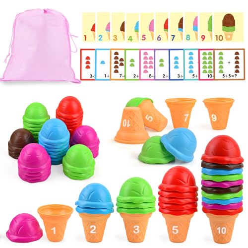 Sotodik Farben Lernen ab 2 3 4 5 Jahre,Montessori Mathe Spielzeug Mit Passenden Sortieren Eiscreme, Motorikspielzeug für Kinder Mädchen Jungen,Frühentwicklung Spielzeug,Feinmotorik,Math Skills Sotodik Farben Lernen ab 2 3 4 5 Jahre,Montessori Mathe Spielzeug Mit Passenden Sortieren Eiscreme, Motorikspielzeug für Kinder Mädchen Jungen,Frühentwicklung Spielzeug,Feinmotorik,Math Skills von Sotodik