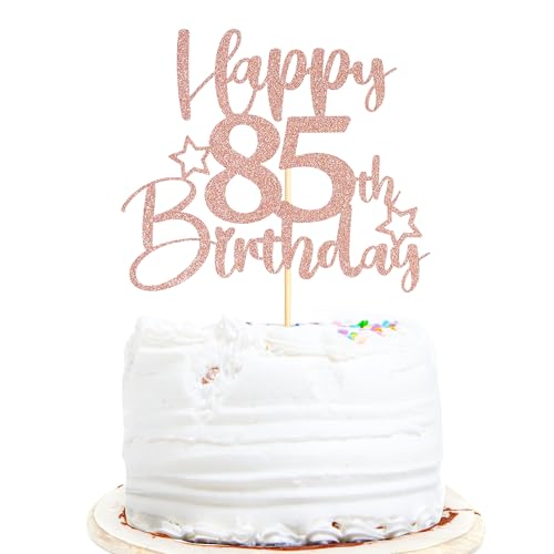 Sotpot 1 x Tortenaufsatz zum 85. Geburtstag, doppelseitig, rotgoldener Glitzer, Tortenaufsatz mit Sternmuster, Kuchendekoration für Happy 85. Geburtstag, Party-Dekorationen Sotpot 1 x Tortenaufsatz zum 85. Geburtstag, doppelseitig, rotgoldener Glitzer, Tortenaufsatz mit Sternmuster, Kuchendekoration für Happy 85. Geburtstag, Party-Dekorationen von Sotpot