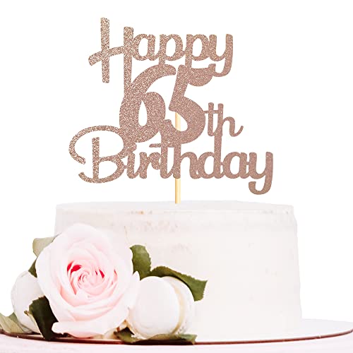 Sotpot Roségold Glitzer 65 Tortenaufsatz, 65. Geburtstag Kuchendekorationen für Geburtstagsparty, Jahrestag, Partyzubehör Sotpot Roségold Glitzer 65 Tortenaufsatz, 65. Geburtstag Kuchendekorationen für Geburtstagsparty, Jahrestag, Partyzubehör von Sotpot