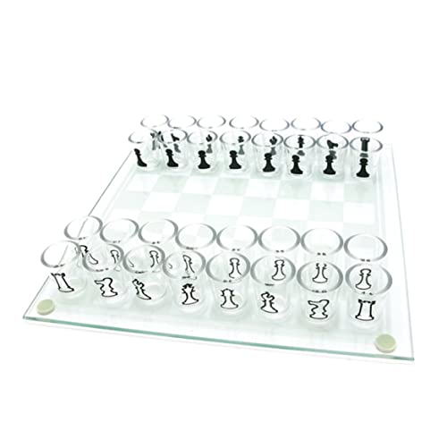 Schachbrettglas, Glasschach -Set mit 32 PCS Acrylbecher Schach- und Weinbecher -Schuss -Trinkglas -Schach -Set für Erwachsene von SouiWuzi