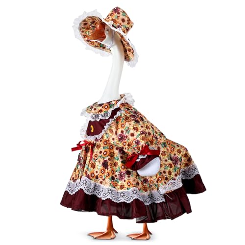 Soulchen 1 Set Herbst-Veranda-Gans-Outfit, 58,4 cm, Herbst-Sonnenblumen-Zement, Gans, Kleidung, Kostüm-Set für Thanksgiving, Party, Hof, Rasen, Outdoor, Garten, Terrasse, Dekoration von Soulchen