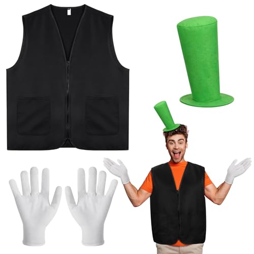 Soulchen 3-teiliges Halloween-Kostüm-Set, Cartoon-Charakter-Zubehör, inklusive Hut, Haarnadel, Weste, Handschuhe für Erwachsene, Halloween, Party, Cosplay Soulchen 3-teiliges Halloween-Kostüm-Set, Cartoon-Charakter-Zubehör, inklusive Hut, Haarnadel, Weste, Handschuhe für Erwachsene, Halloween, Party, Cosplay von Soulchen