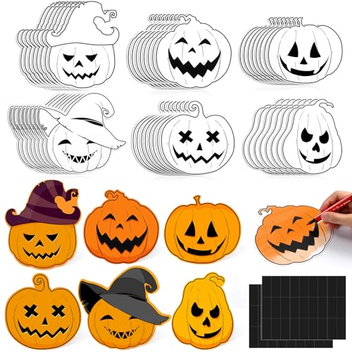 Soulchen Halloween-Kürbis-Bastelset zum Ausmalen Ihres eigenen Magnets, Bastelsets für Halloween, Kunst, Geschenk, Partyzubehör, 48 Stück Soulchen Halloween-Kürbis-Bastelset zum Ausmalen Ihres eigenen Magnets, Bastelsets für Halloween, Kunst, Geschenk, Partyzubehör, 48 Stück von Soulchen
