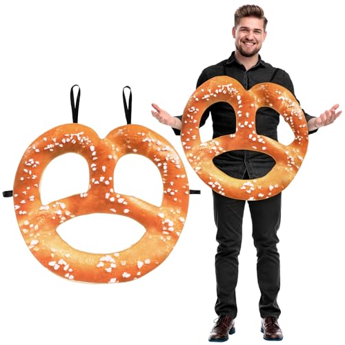 Soulchen Oktoberfest Brezel Kostüm für Erwachsene Oktoberfest Deutsche Brezel Cosplay Oktober Feiern Halloween Outfit, Karamellfarbe, approx. 25.59 x 25.59 inches von Soulchen