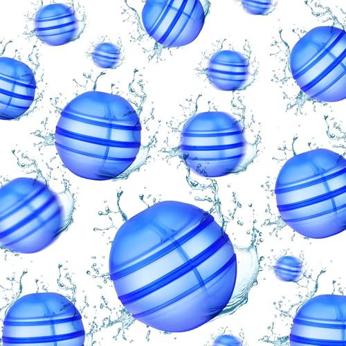 Soulchen Wiederverwendbare Wasserballons, selbstdichtende Silikon-Wasserballons, schnell befüllbare Bälle, Outdoor-Sommer-Spielzeug, Outdoor, Sommer, Pool, Partyzubehör, Blau, 18 Stück von Soulchen