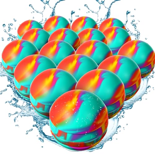 Soulchen Wiederverwendbare Wasserballons, selbstdichtende Silikon-Wasserballons, schnell befüllbare Bälle, Outdoor-Sommer-Spielzeug, Outdoor, Sommer, Pool, Partyzubehör, bunt, 18 Stück von Soulchen