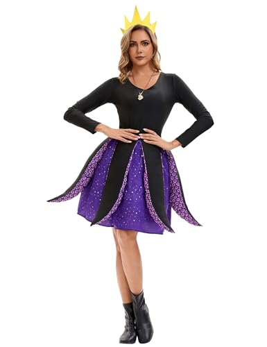 Soulty Oktopus-Kostüm für Damen, Hallowen-Anzug, Kostüme, Urlaub, Party, Cosplay, Schwarz und Violett, XXL Soulty Oktopus-Kostüm für Damen, Hallowen-Anzug, Kostüme, Urlaub, Party, Cosplay, Schwarz und Violett, XXL von Soulty