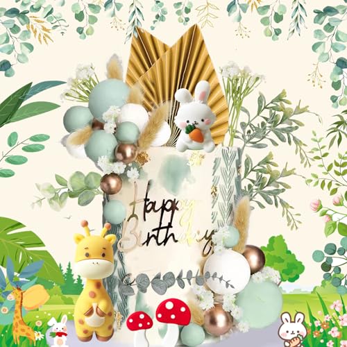 SoundZero 45 Stück Tortendeko, Jungle Cake Topper, Dschungel Kindergeburtstag Tortendeko, Safari Zoo Dschungel Tortendeko, Deko Geburtstag Kuchen, Dschungel Tortendeko, zum Dekorieren von Kuchen von SoundZero