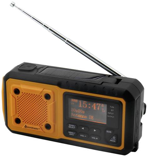 Soundmaster DAB112OR Outdoorradio DAB+, UKW Notfallradio, Bluetooth®, USB Akku-Ladefunktion, Handku von Soundmaster