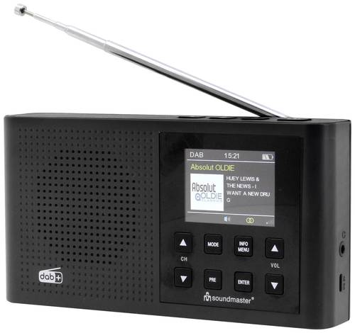 Soundmaster DAB165SW Taschenradio DAB+, UKW wiederaufladbar Schwarz von Soundmaster