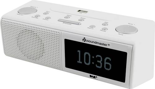 Soundmaster UR8350WE Radiowecker DAB+, UKW AUX, USB Weiß von Soundmaster