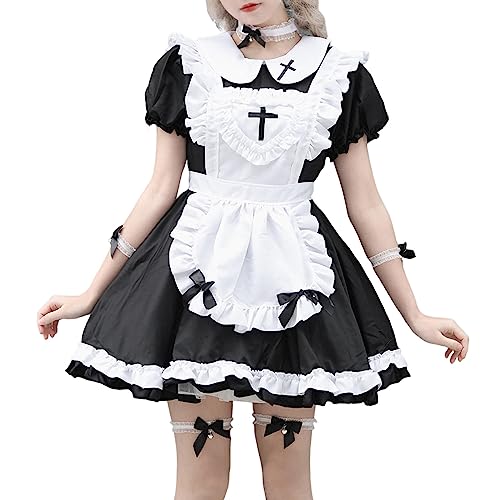 Maid Outfit Cute Lolita Dress Cosplay Anime Costume Sissy Kleidung Crossdresser Halloween Kostüm Maid Dress Kawaii Tanjiro Kleid Sexy Schulmädchen Sexkleider von Soupliebe