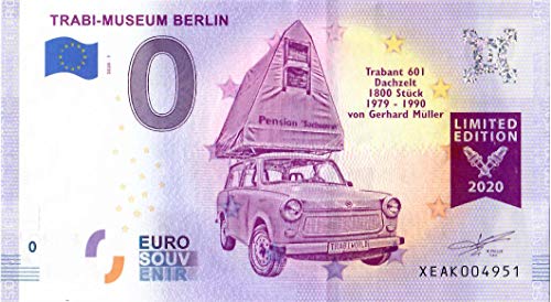 0 Euro Schein Trabi-Museum Berlin · Trabant 601 Dachzelt · Deutschland · Souvenir o Null € Souvenirschein · 0 Euro Schein Trabi-Museum Berlin · Trabant 601 Dachzelt · Deutschland · Souvenir o Null € Souvenirschein · von Souvenir Porz