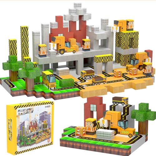 Souvik Magnetische Bausteine 136 Stück – Magnetbausteine für Kinder ab 3 Jahre, STEM Lernspiel & Montessori Magnetic Building Blocks, Magnetspielzeug Set für Geschenk von Souvik