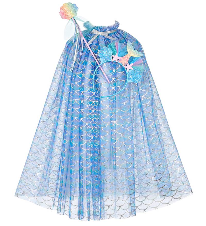 Souza Kostüm - Umhang m. Zauberstab/Schwanz - Marlya Mermaid - B - Souza - 5-7 Jahre (110-122) - Kostüme von Souza