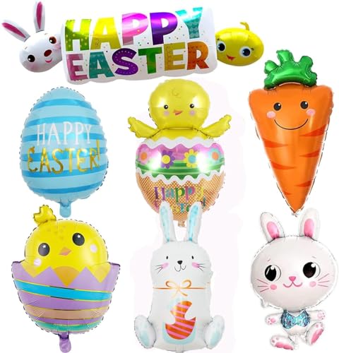 7 Stück Ostern Luftballons Osterdeko XXL Osterhase Folienballons Helium Ballons Ostern Party Dekoration Osterhase Karotte Küken Luftballons für Ostern Kinder Geburtstag Party Deko 7 Stück Ostern Luftballons Osterdeko XXL Osterhase Folienballons Helium Ballons Ostern Party Dekoration Osterhase Karotte Küken Luftballons für Ostern Kinder Geburtstag Party Deko von Sovanna