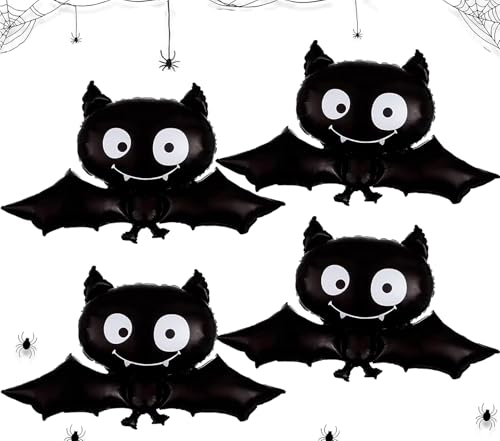 4 Stück Halloween Luftballons - Riesen Fledermaus Folienballon, Party Deko, Helium Ballons für Kinder Geburtstag Dekor Zubehör Geschenk 4 Stück Halloween Luftballons - Riesen Fledermaus Folienballon, Party Deko, Helium Ballons für Kinder Geburtstag Dekor Zubehör Geschenk von Sovanna