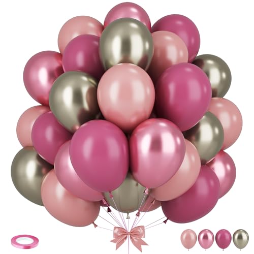 Luftballons Rosa, 35 Stück 12 Zoll Retro Aprikose Metallic Roségold Luftballons für für Geburtstag Babyparty Jubiläum Hochzeit Braut Dusche Graduierung Party Deko von Sowide
