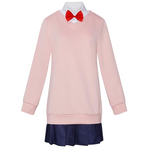 Soyusunny Schuluniform, Halloween-Kostüm für Damen, Rosa, Größe L von Soyusunny