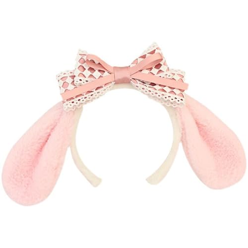 Soyusunny Stirnband mit Ohren Outfit Party Cosplay Niedliche Kopfbedeckung Kostüm (Rosa) von Soyusunny