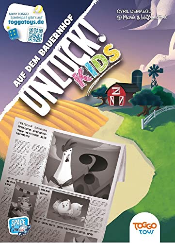 Asmodee, Unlock! Kids – Auf dem Bauernhof, Kinderspiel, Rätselspiel, 1-4 Spieler, Ab 6+ Jahren, 20 Minuten, Deutsch von Space Cow