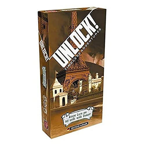 Space Cowboys, Unlock! – Arsène Lupin und der große weiße Diamant, Familienspiel, Rätselspiel, 1-6 Spieler, Ab 10+ Jahren, 60+ Minuten, Deutsch von Space Cowboys