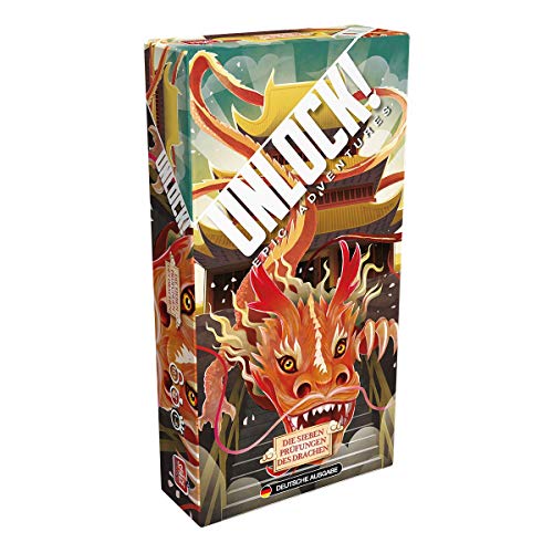 Asmodee, Unlock! – Die Sieben Prüfungen des Drachen, Familienspiel, Rätselspiel, 1-6 Spieler, Ab 10+ Jahren, 77+ Minuten, Deutsch von Space Cowboys