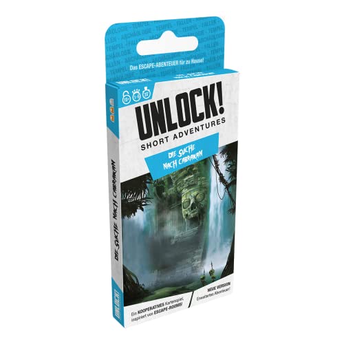 Asmodee, Unlock! Short Adventures – Die Suche nach Cabrakan, Familienspiel, Rätselspiel, 1-6 Spieler, Ab 10+ Jahren, 30 Minuten, Deutsch von Space Cowboys
