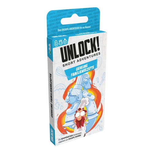 Asmodee, Unlock! Short Adventures – Geheime Familienrezepte, Familienspiel, Rätselspiel, 1-6 Spieler, Ab 10+ Jahren, 30 Minuten, Deutsch von Space Cowboys