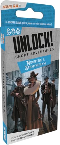 Space Cowboys - Unlock! Shorts Adventures: Mord in Birmingham (10+, 1-6 Spieler, Escape Game, Französisch, 30 Min., Karton, Modern, Unisex, TABLETOP_GAME) von Space Cowboys